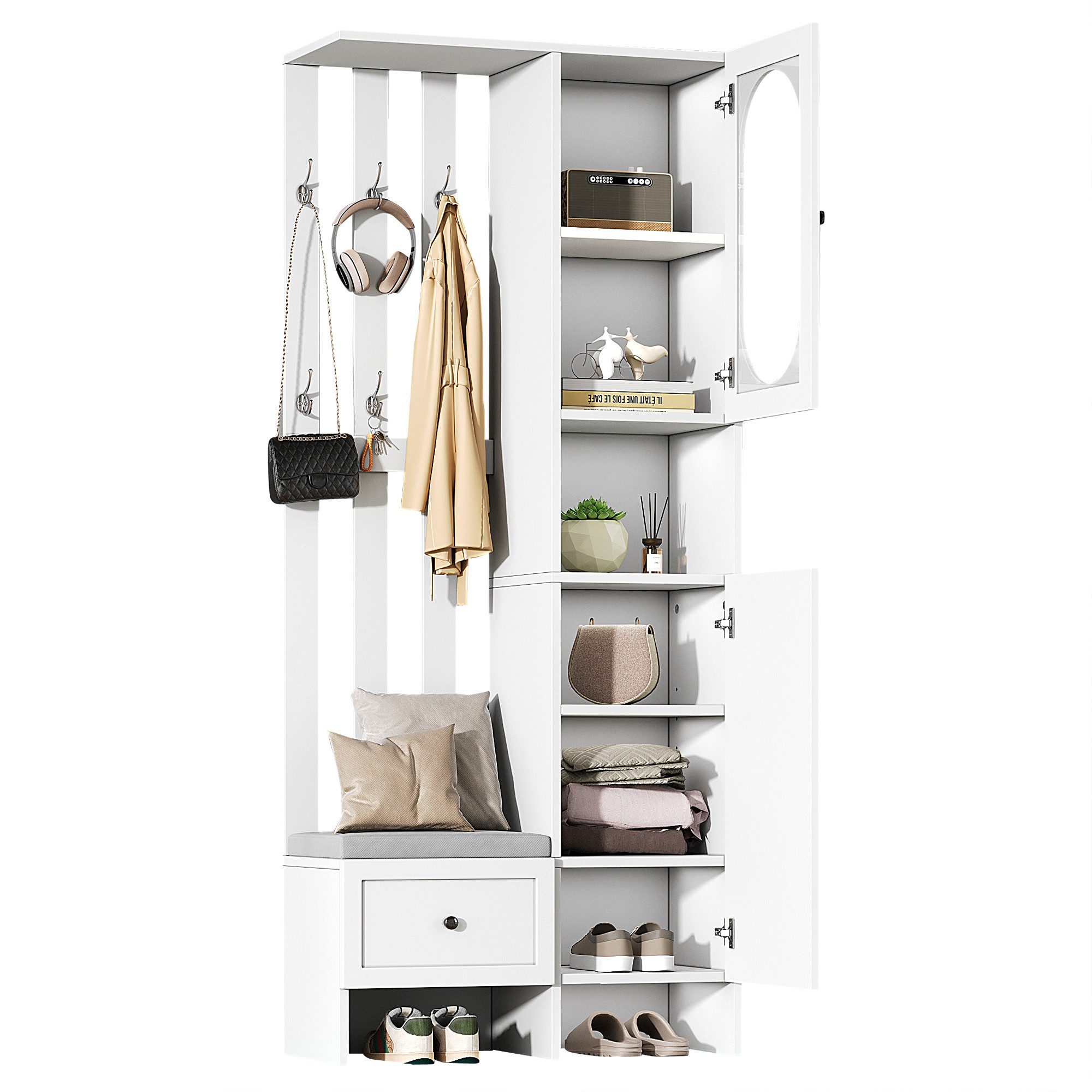 KLAM HOME Garderoben-Set 85*33.5*200cm Kompaktgarderoben,Startseite Möbel günstig online kaufen