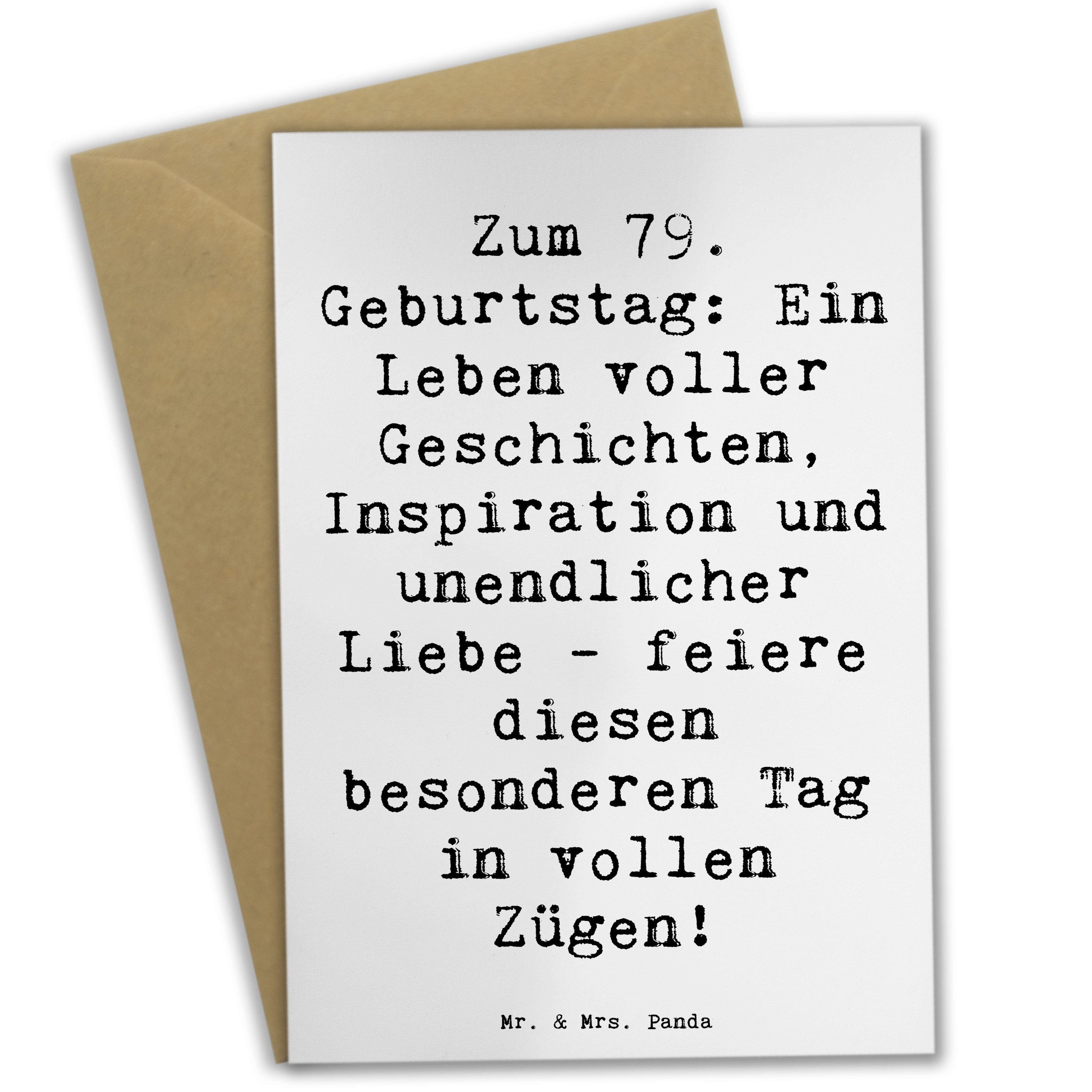 Grußkarte Spruch 79. Geburtstag - Weiß - Geschenk, Klappkarte, Grußkarte, Karte