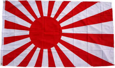 trends4cents Flagge XXL Flagge Fahne mit 3 Messingösen in 250 x 150 cm (Japan Kriegsflagge), für Fahnenmaste