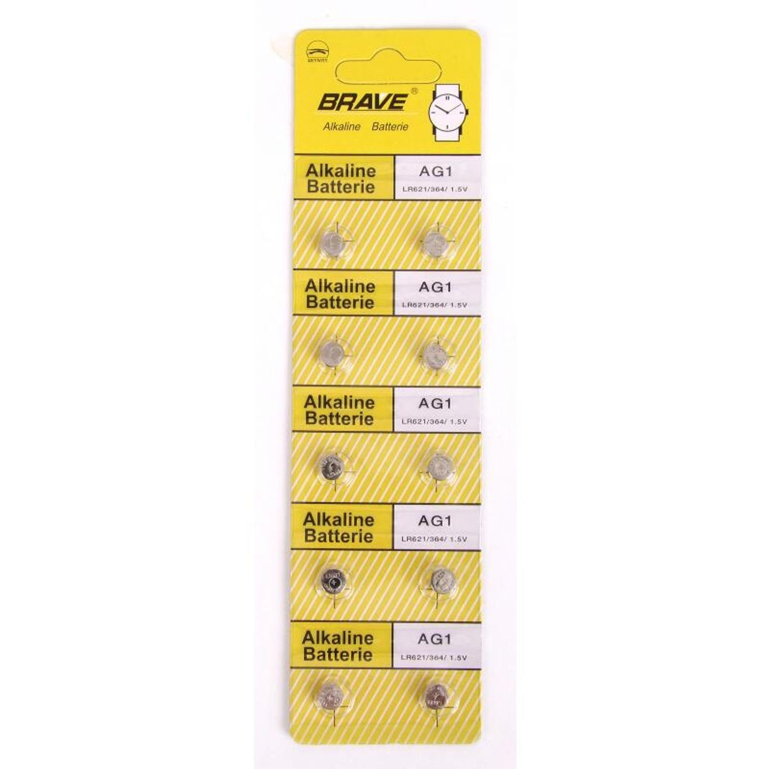 24 AG1 24x 1,5V 10er Knopfzellen Batterie, LR621/364, St) Alkaline Armbanduhren (240 Set BURI