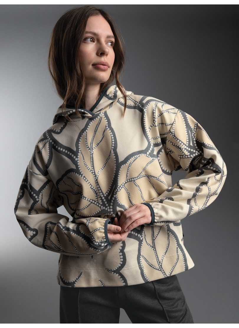 Trigema Kapuzensweatshirt TRIGEMA Hoodie mit floralem Muster