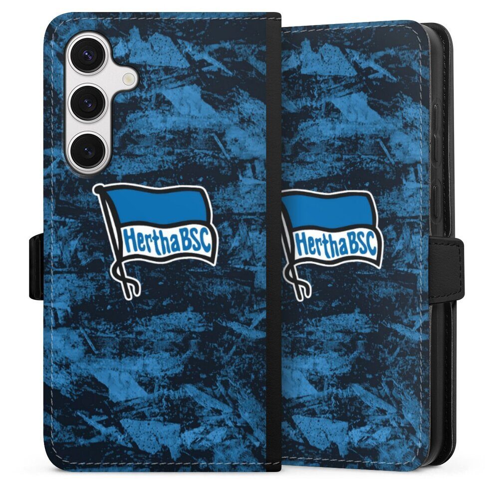 DeinDesign Handyhülle Flagge Logo Hertha BSC Logo, Grunge, Samsung Galaxy S24+ Hülle Handy Flip Case Wallet Cover