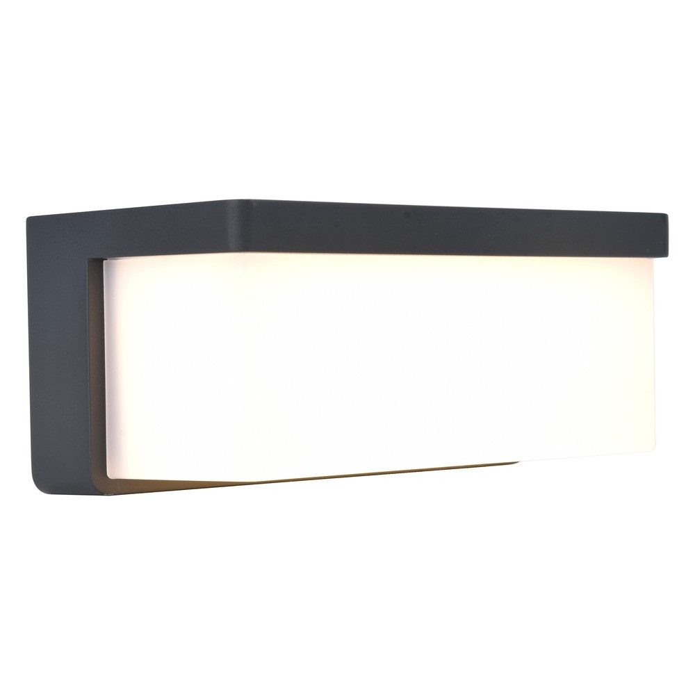 LUTEC LED Außen-Wandleuchte, LED-Leuchtmittel fest verbaut, Warmweiß, LED Solar-Hybrdid Außenwandleuchte Wandlampe Akku grau IP44 B 19,3 cm