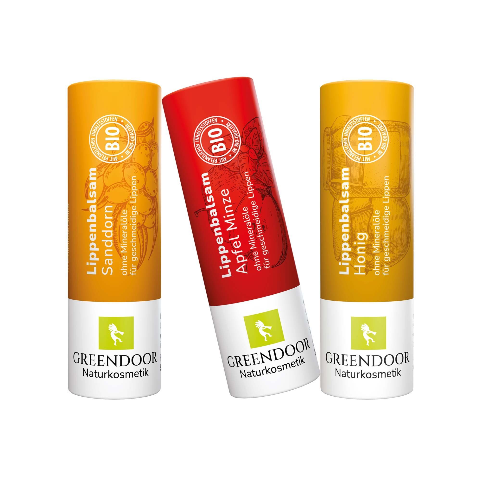 GREENDOOR Lippenbalsam Lippenpflege Set CLASSIC