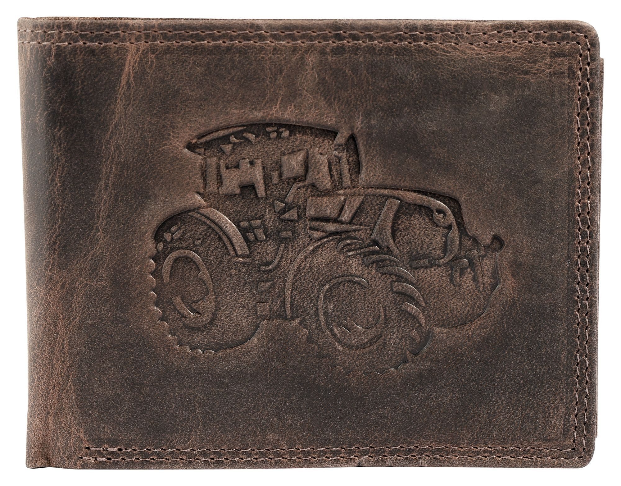 AKZENT Geldbörse 3000520 Querformat, Echtleder, Traktor