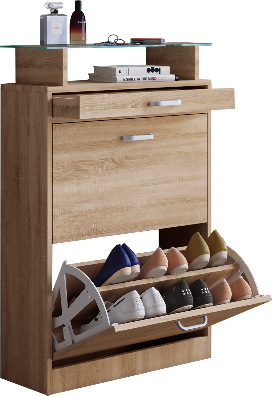 VCM Schuhschrank Holz Schuhschrank Schuhkipper Klappen günstig online kaufen