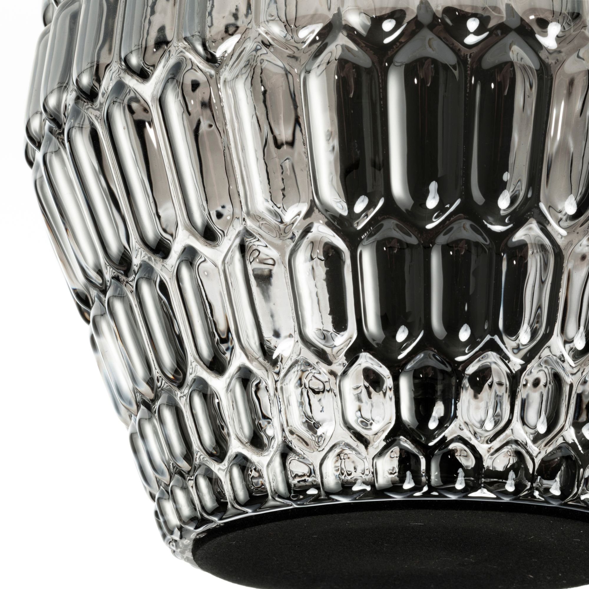 Pauleen LED Tischleuchte Crystal dimmbar, wechselbar, E14, Warmweiß, Grau/Glas Leuchtmittel 3step Sparkle