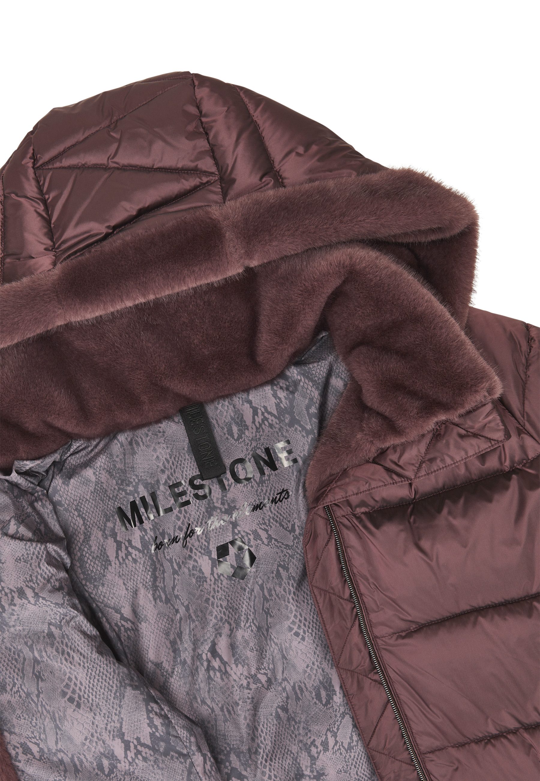 MILESTONE Steppmantel MSLouise Damen Steppjacke Lang Mantel gesteppt normale Passform