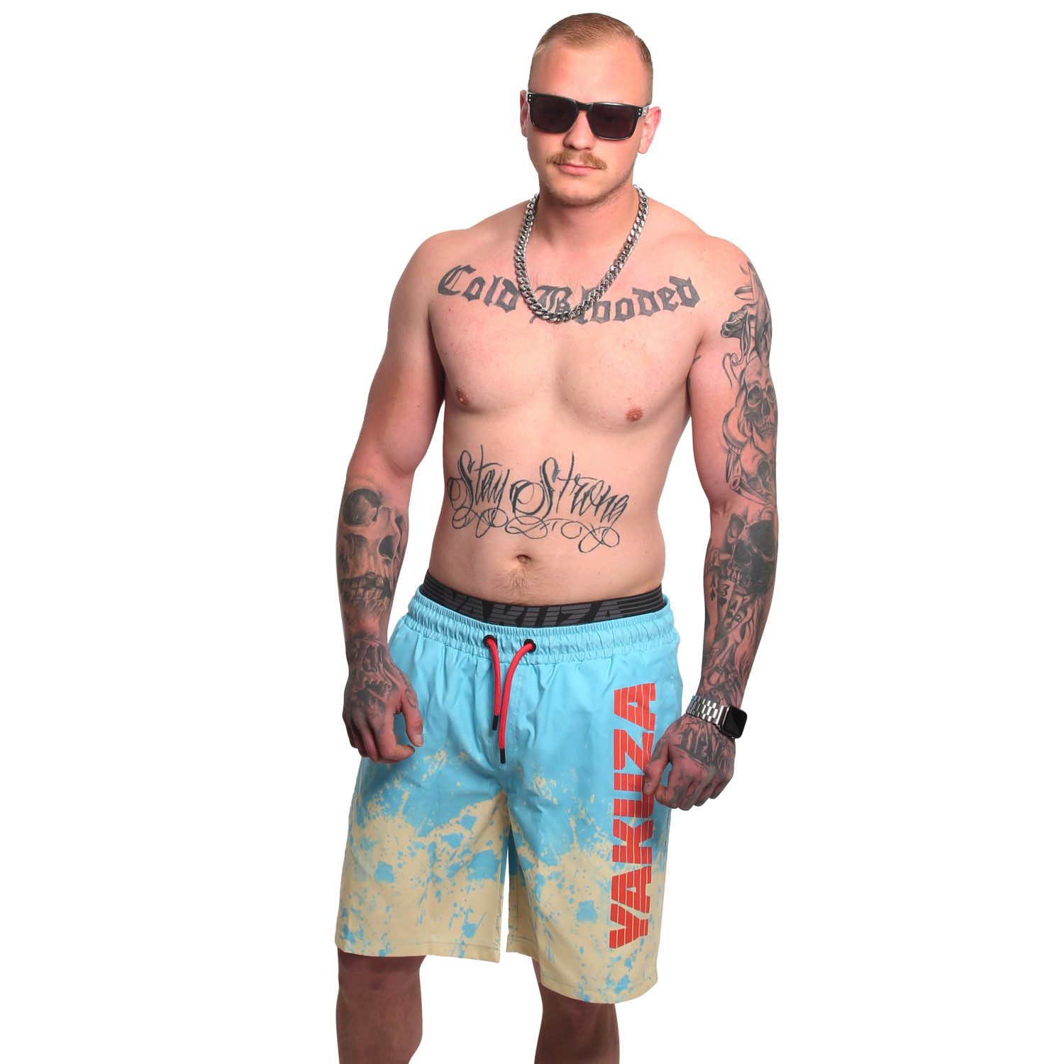 YAKUZA Boardshorts Splash Allover mit Doppelbund