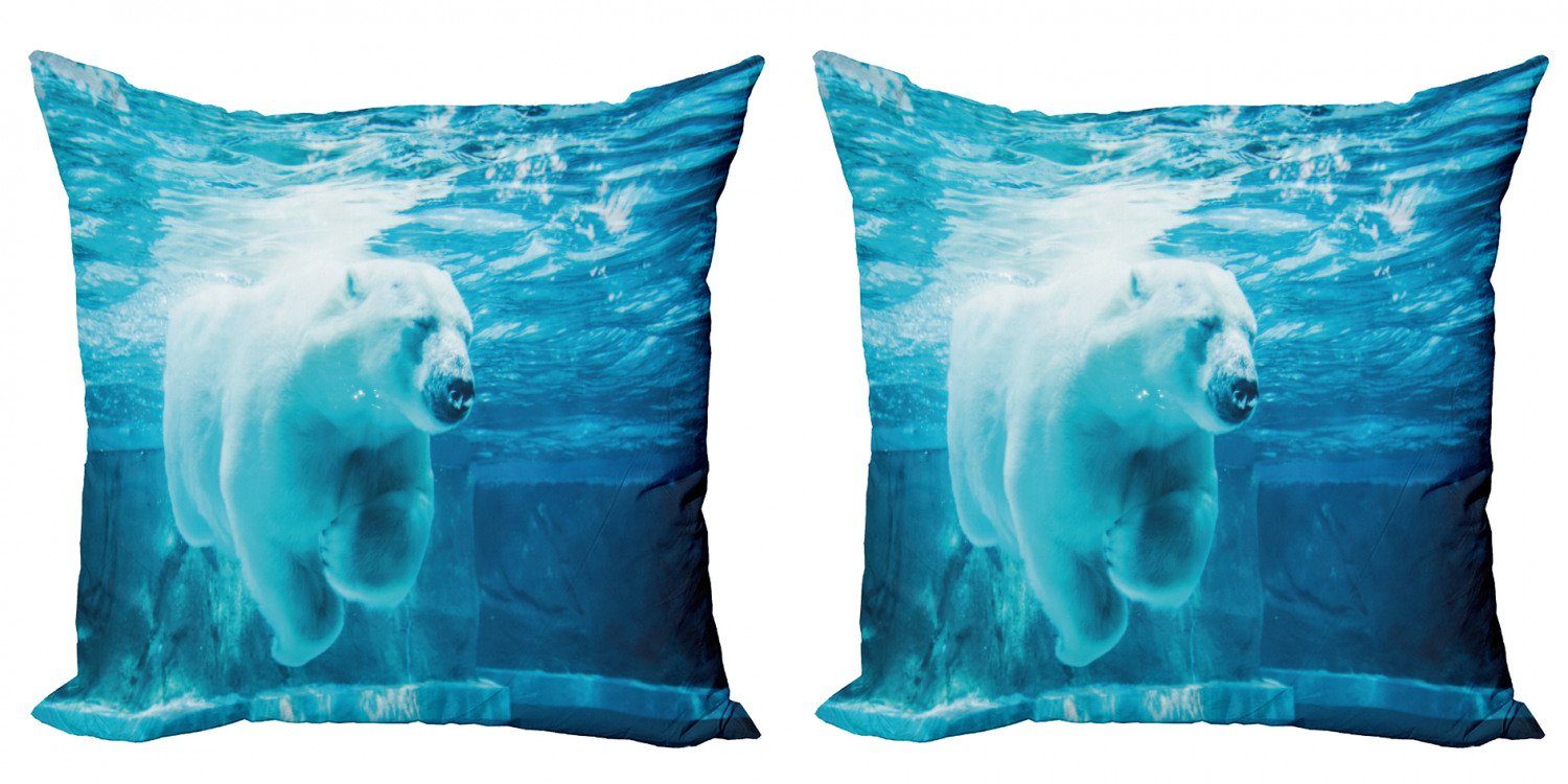 Kissenbezüge Modern Accent Doppelseitiger Digitaldruck, Abakuhaus (2 Stück), Bär Arctic Polar Unterwasser