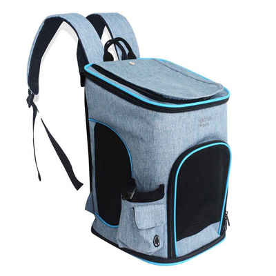 Abistab Pets Tiertransporttasche Rucksack für Katze und Kleine Hunde, ‎28 x 33 x 44 cm bis 5,00 kg, hoher Tragekomfort Kurzleine verstellbare Gurte Haustiertragetasche