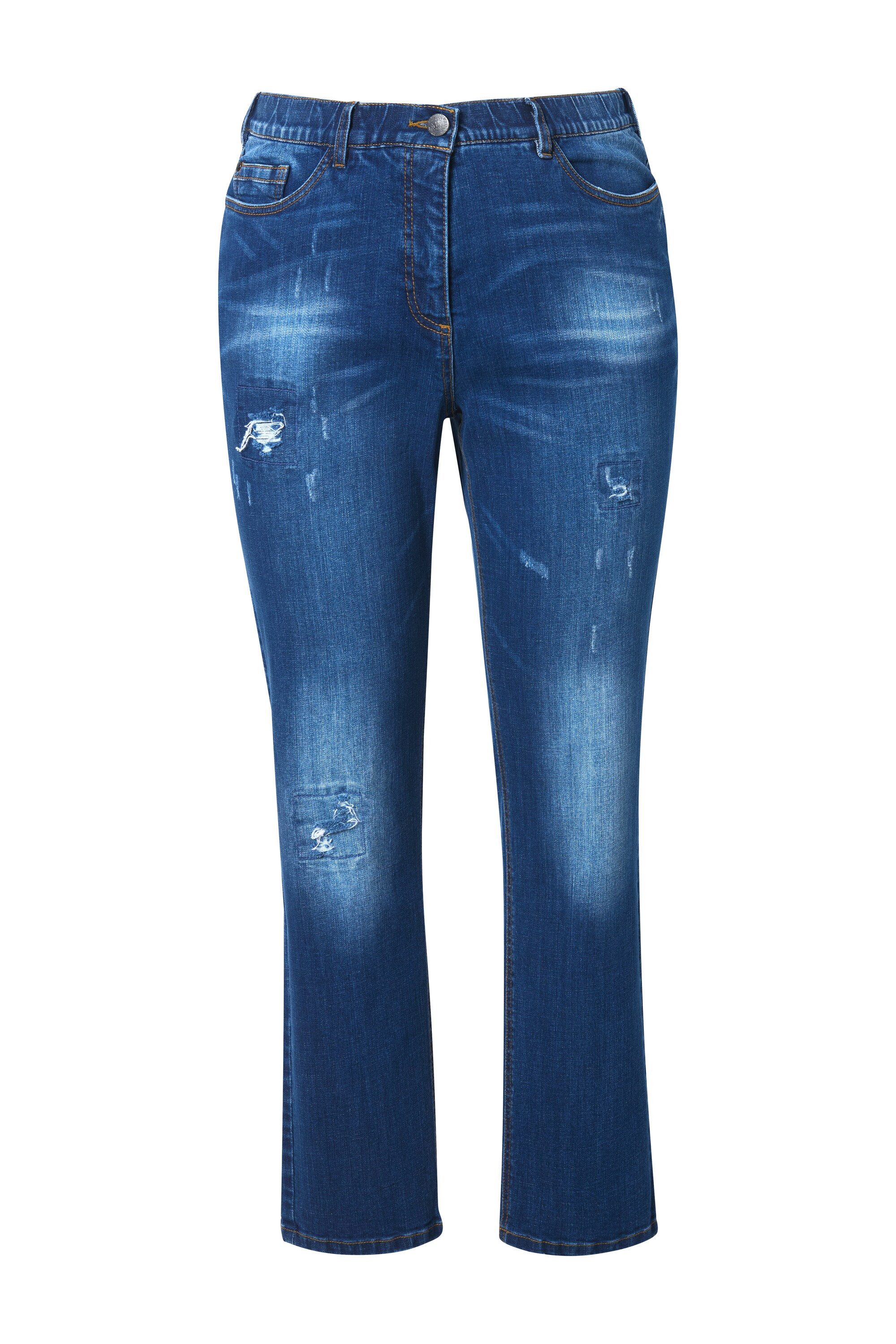 Ulla Popken Regular-fit-Jeans Jeans Sammy Vintage-Waschung Destroy-Effekte