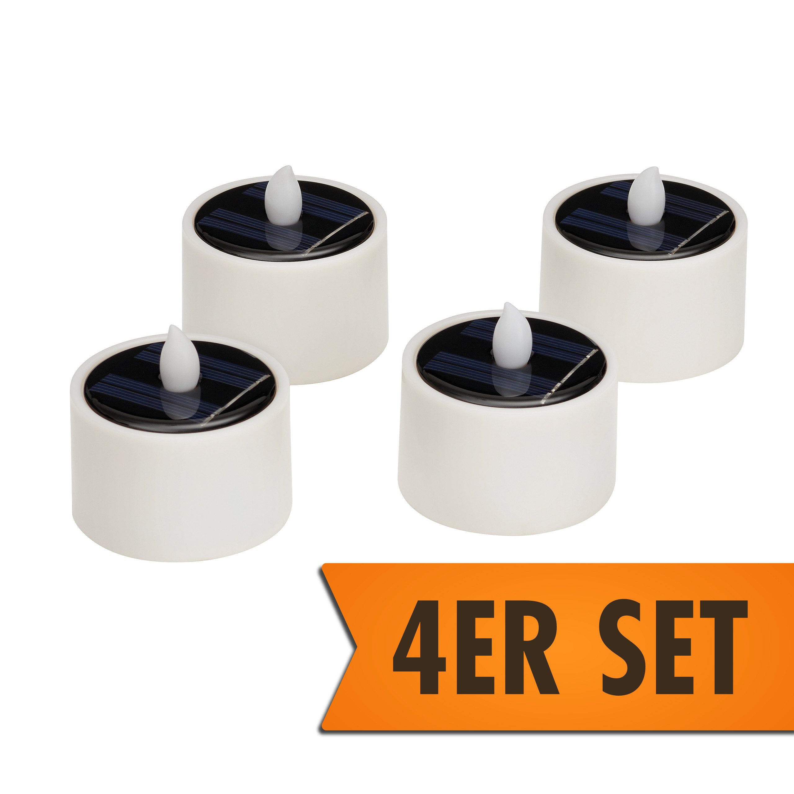 IC Gardenworld Teelicht 4 Stück Solar Teelichter, ca. Ø 6 x 6,5 cm, wiederv günstig online kaufen