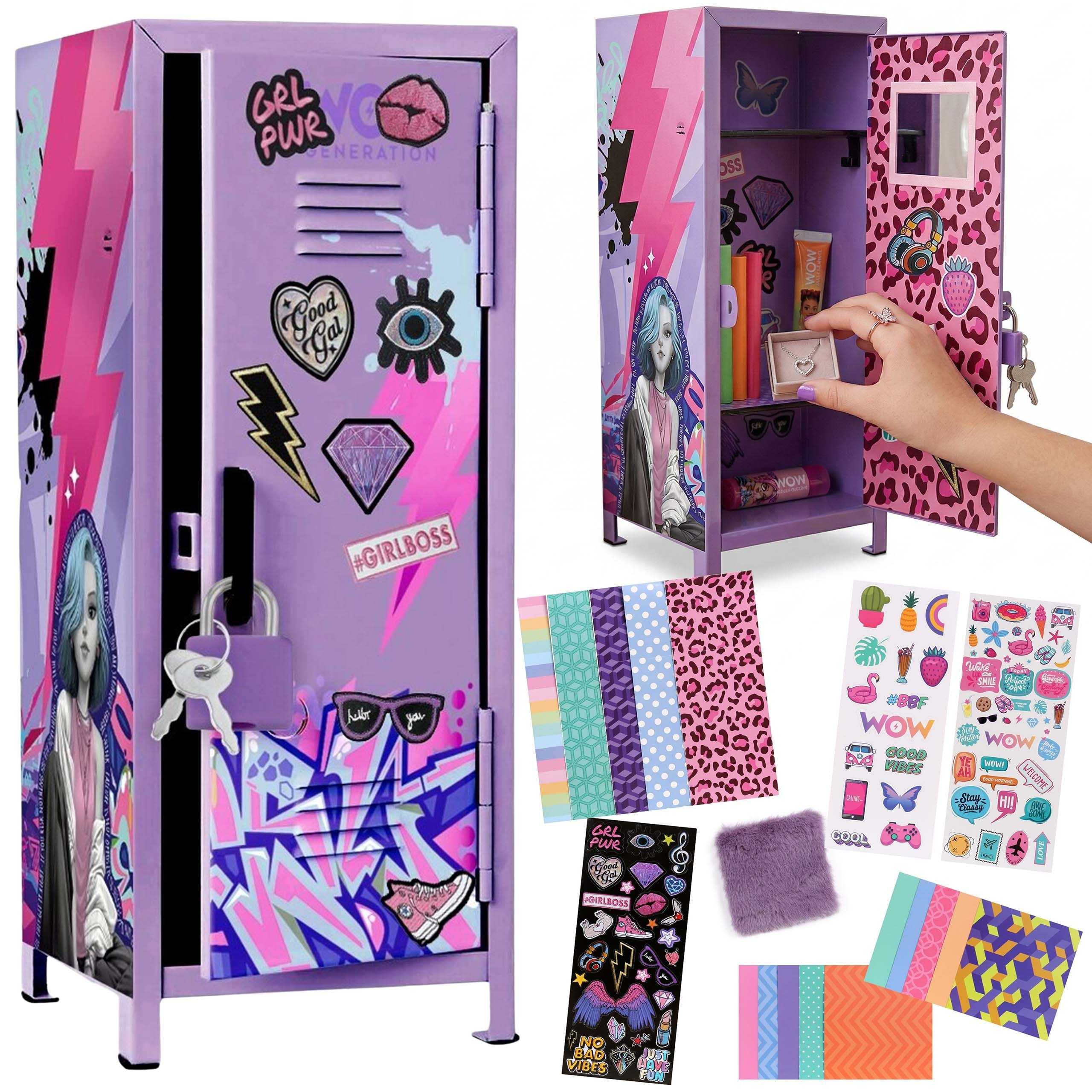 WOW GENERATION Schmuckkasten WOW Generation Metallschrank für Schmuck, Geheimversteck, 11×11×28 cm