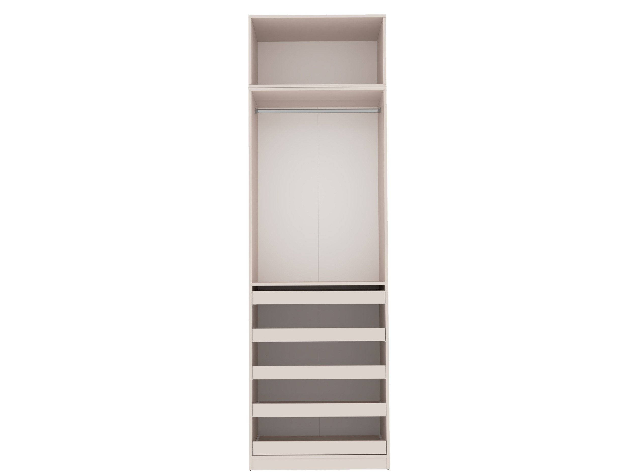 Marmex Möbel Schuhschrank TRES 08/NC - Kleiderschrank mit Aufsatz und 5 ausziehbaren Ablagen (2-St) begehbarer Kleiderschrank, Ankleidzimmer, Kleiderstange