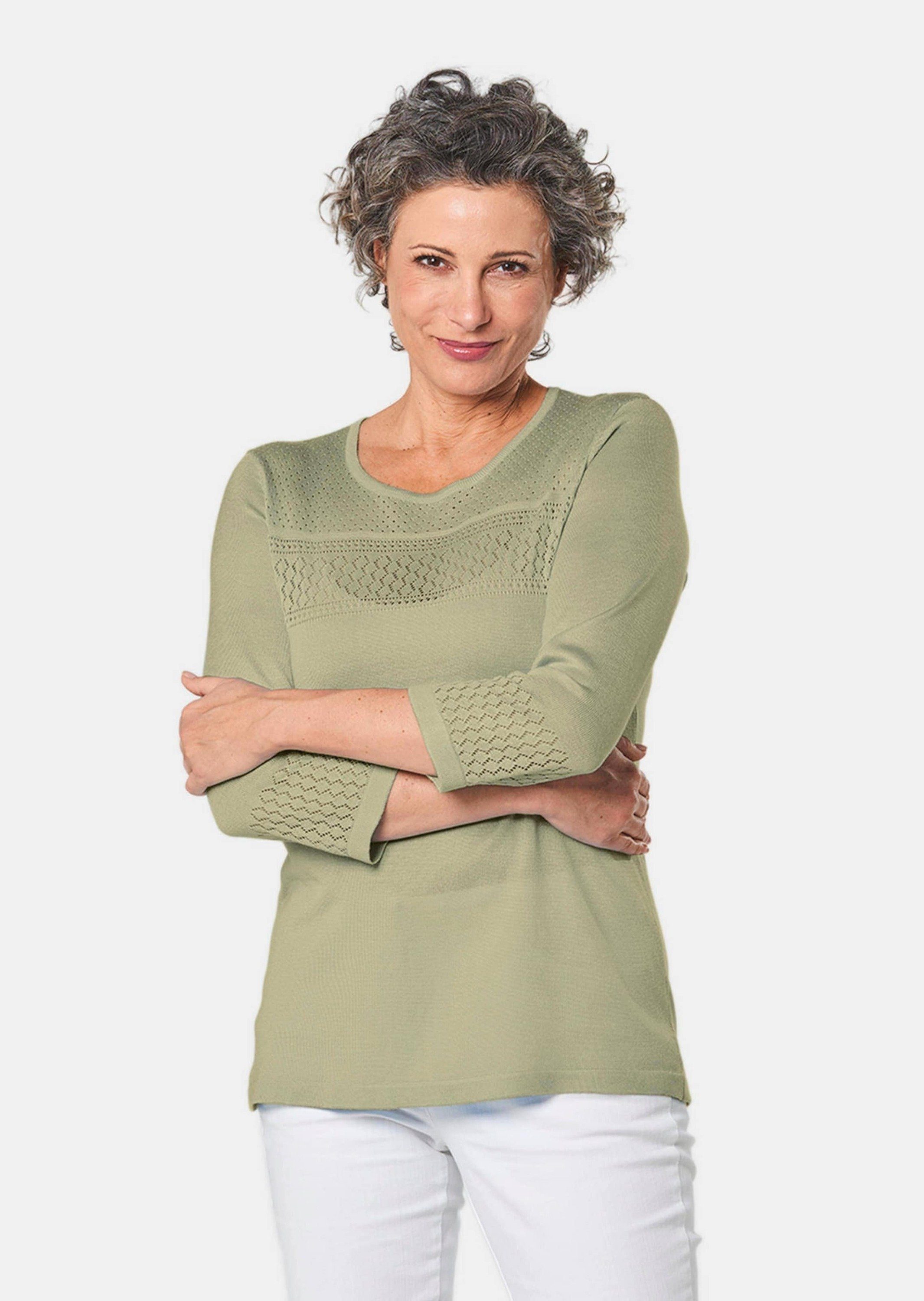 Strickpullover Pullover mit schönem Ajourmuster