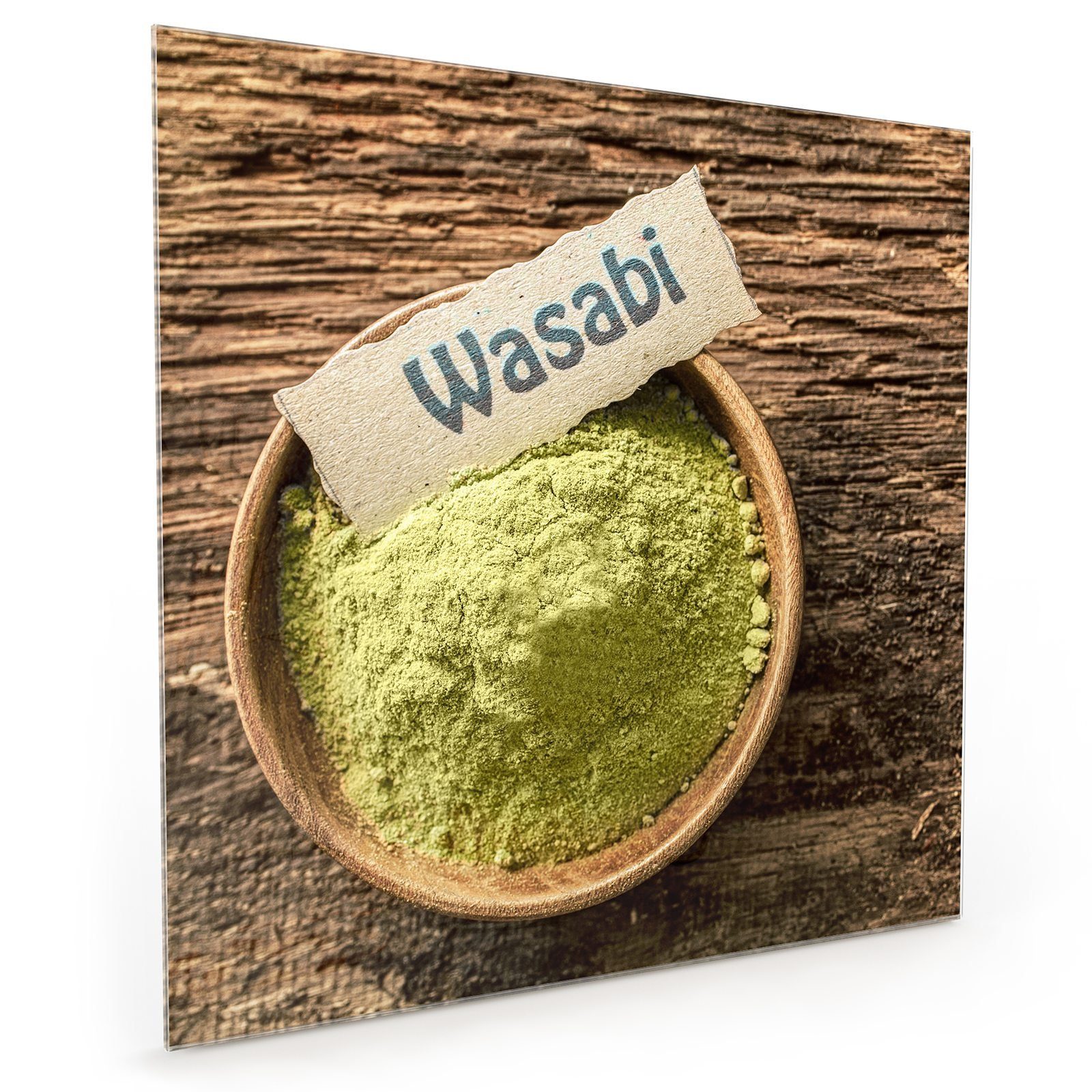 Wasabi in Küchenrückwand Primedeco Glas Schale Spritzschutz