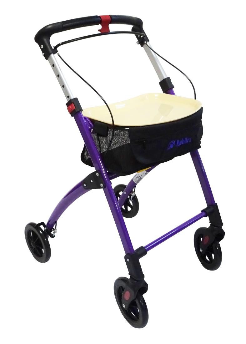 FabaCare Indoor-Rollator Jaguar faltbar, Leichtgewichtrollator mit Tablett