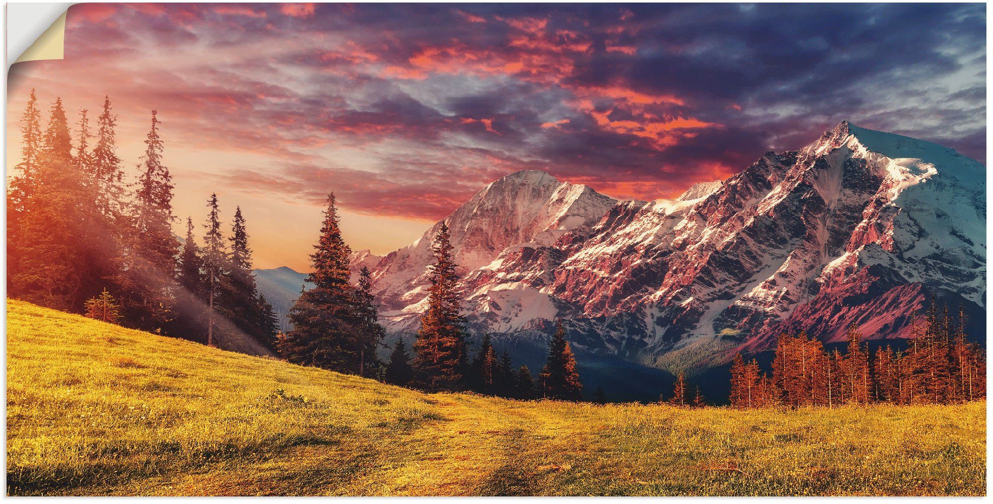 Artland Wandbild Alpines Hochland, Berge & Alpenbilder (1 St), als Alubild, Leinwandbild, Wandaufkleber oder Poster in versch. Größen | Poster