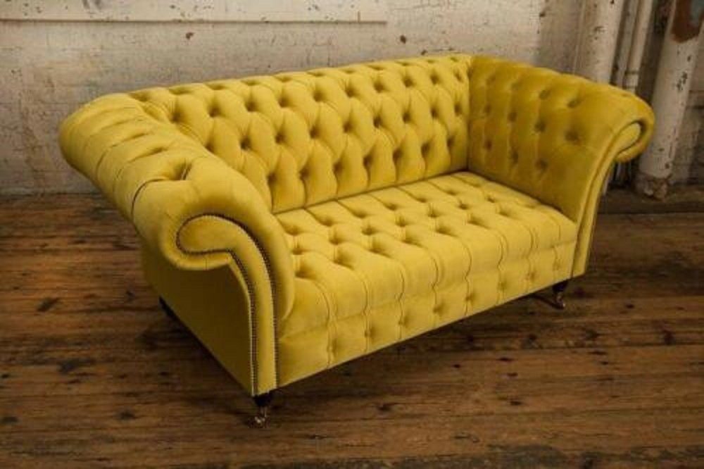 JVmoebel Sofa Gelbe Designer Sofa Couch Polster 2 Sitzer Big Sofas