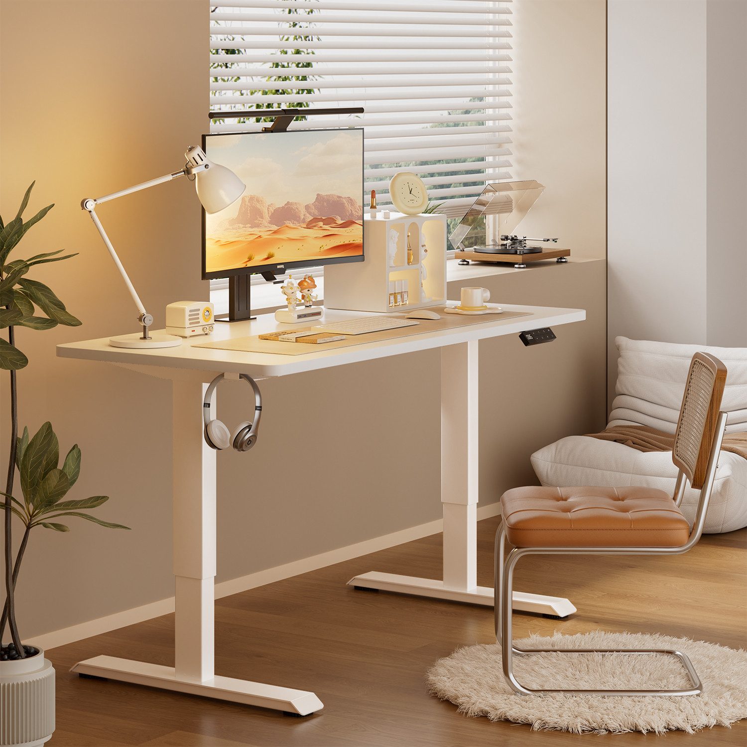 HOMALL Schreibtisch Höhenverstellbarer Schreibtisch Gestell 2 günstig online kaufen