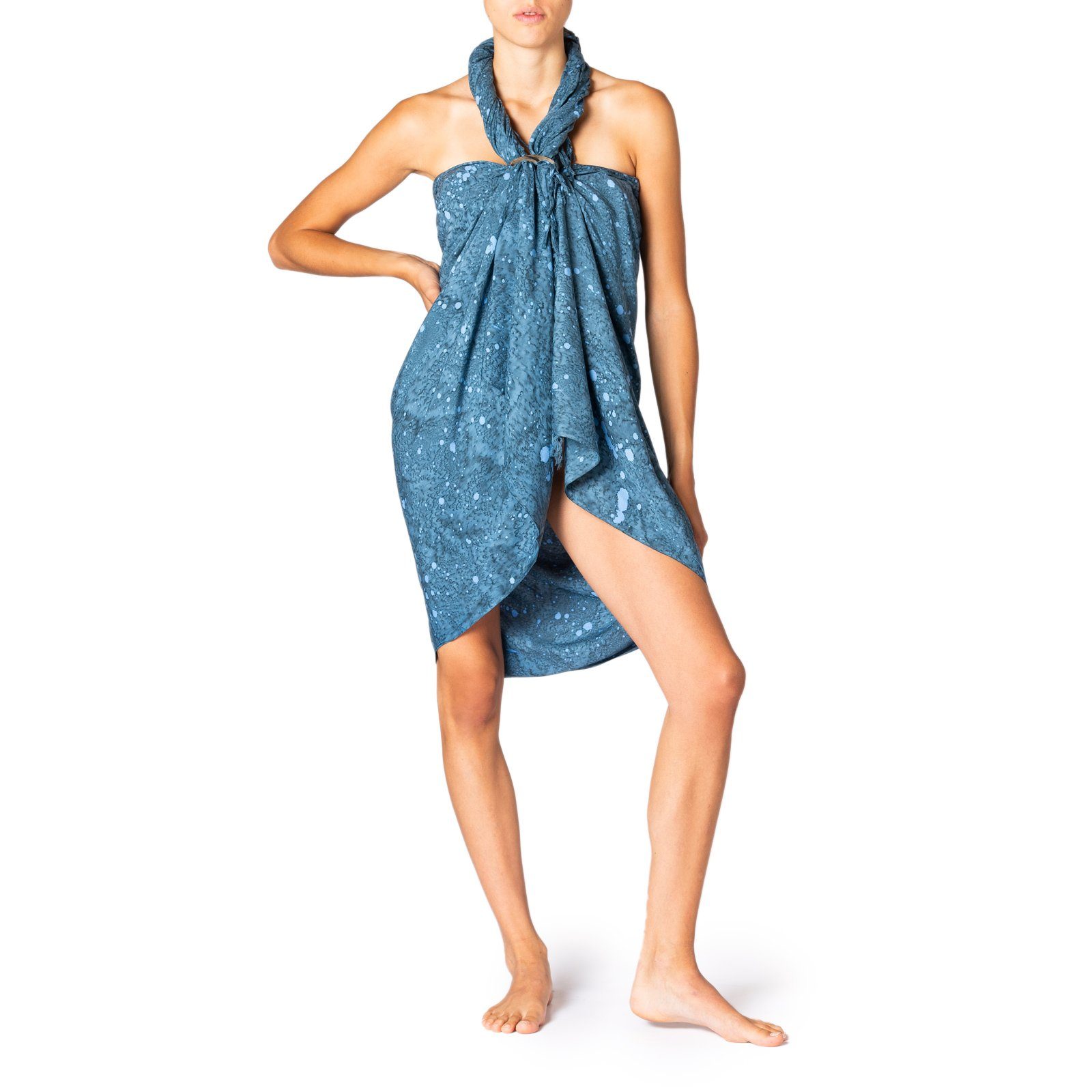 PANASIAM Sarong Pareo Starlit Wachsbatik aus hochwertiger Viskose Strandtuch, Viskose, Strandkleid Bikini Cover-up Tuch für den Strand Schultertuch Halstuch
