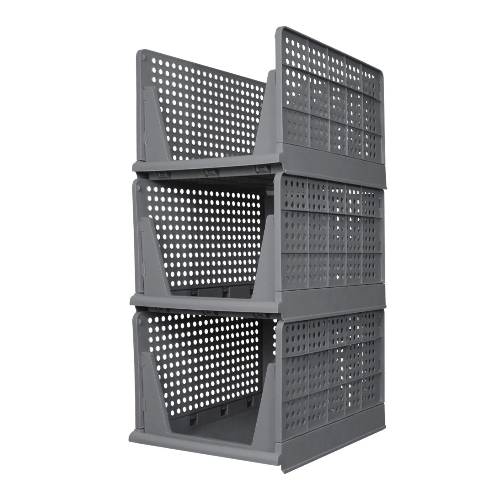 JEOBEST Schubladenbox Stapelbarer Kleiderschrank, Küche, Bad, (3 St, XL) Aufbewahrungsbox, Faltbare Schubladenboxen