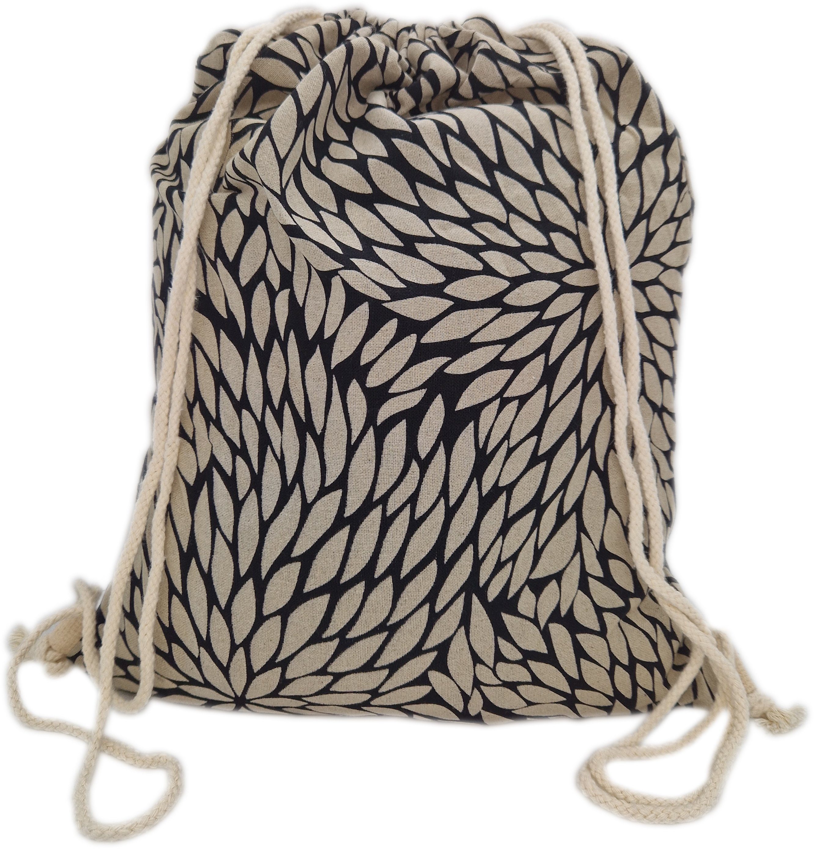 PANASIAM Turnbeutel Sportbeutel aus Baumwolle mit traditionellen japanischen Mustern, bedruckt auch als Schuhbeutel Yogatasche Gymbag mit Tunnelzug