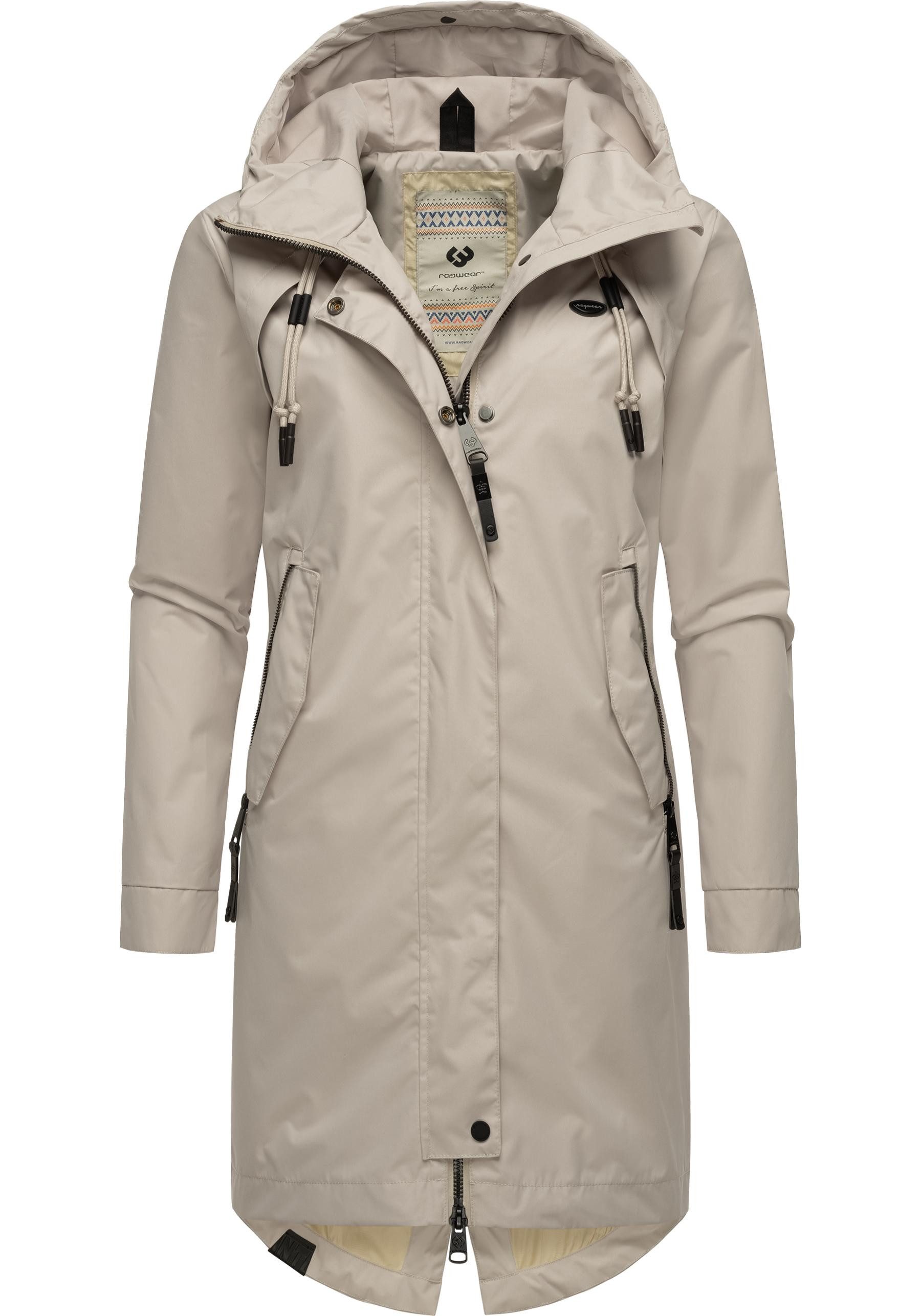 Ragwear Jerseymantel Rejany Wasserdichter Damen Parka für die Übergangszeit