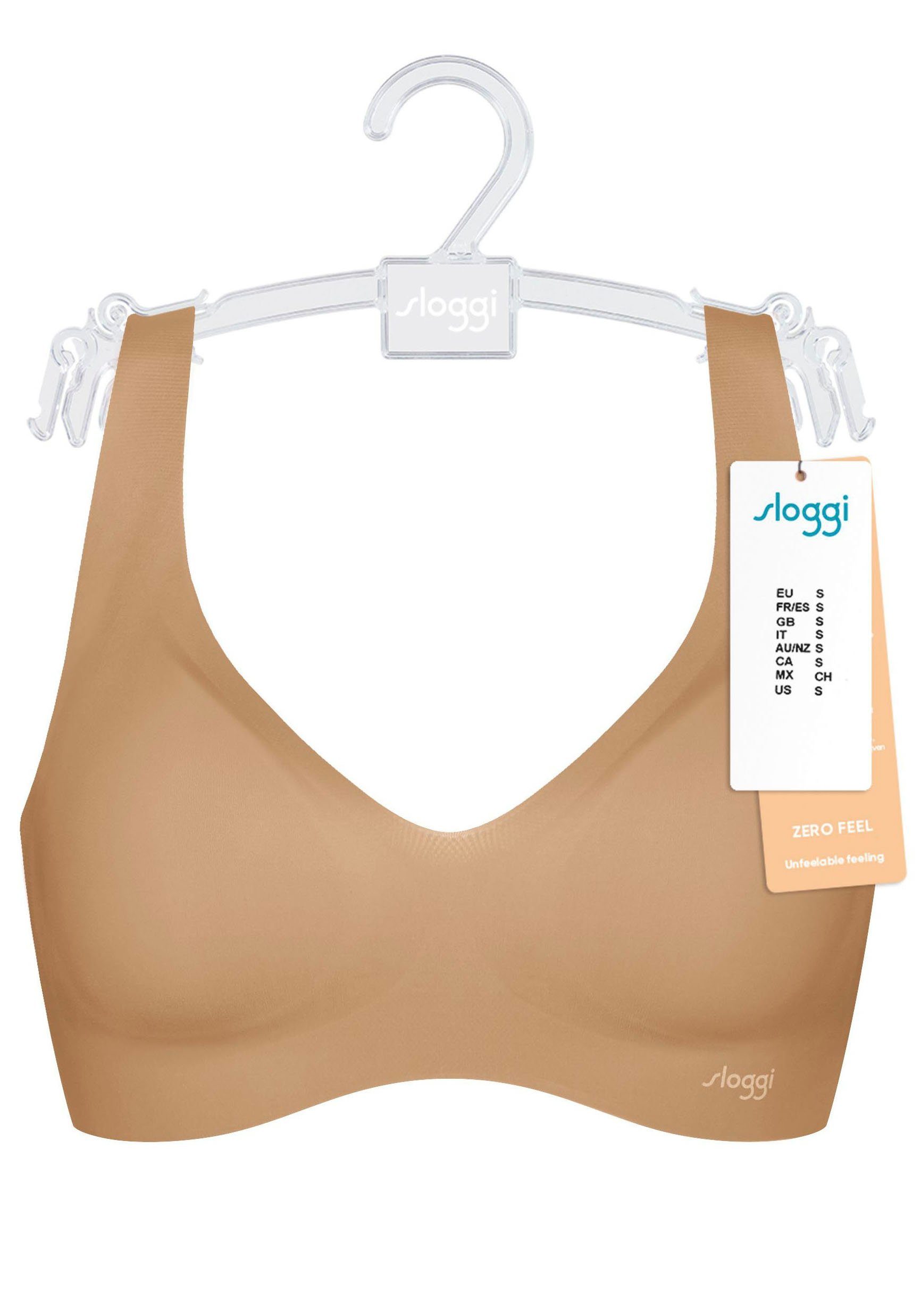 Push-up Effekt gepolsterte BH Bralette, Bügelloser nougat ZERO Cups mit Sloggi weiche Feel