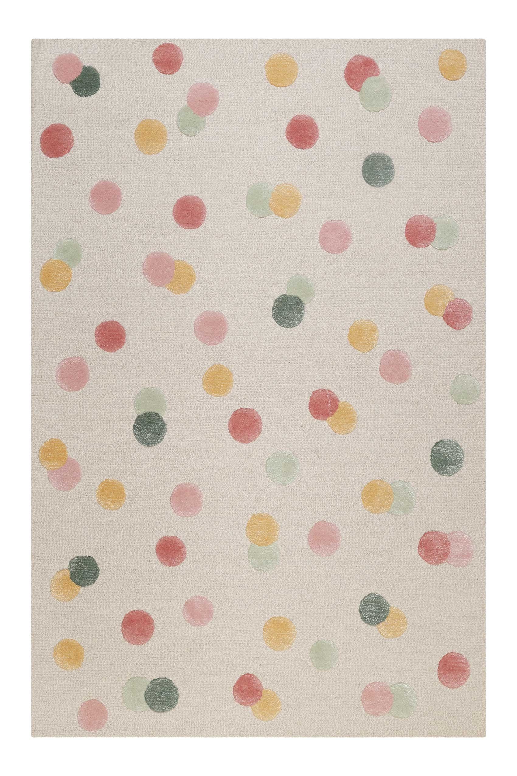SMART KIDS Kinderteppich Dana, rechteckig, Höhe: 1,2 mm, modern und natürlich, bunte Polkadots, mit Struktur, Kinderzimmer
