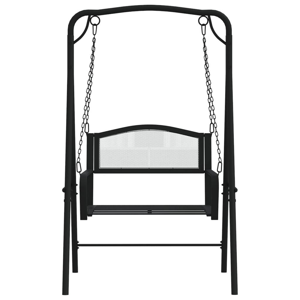 vidaXL Gartenbank Hollywoodschaukel 124 cm Schwarz Stahl (1-St)