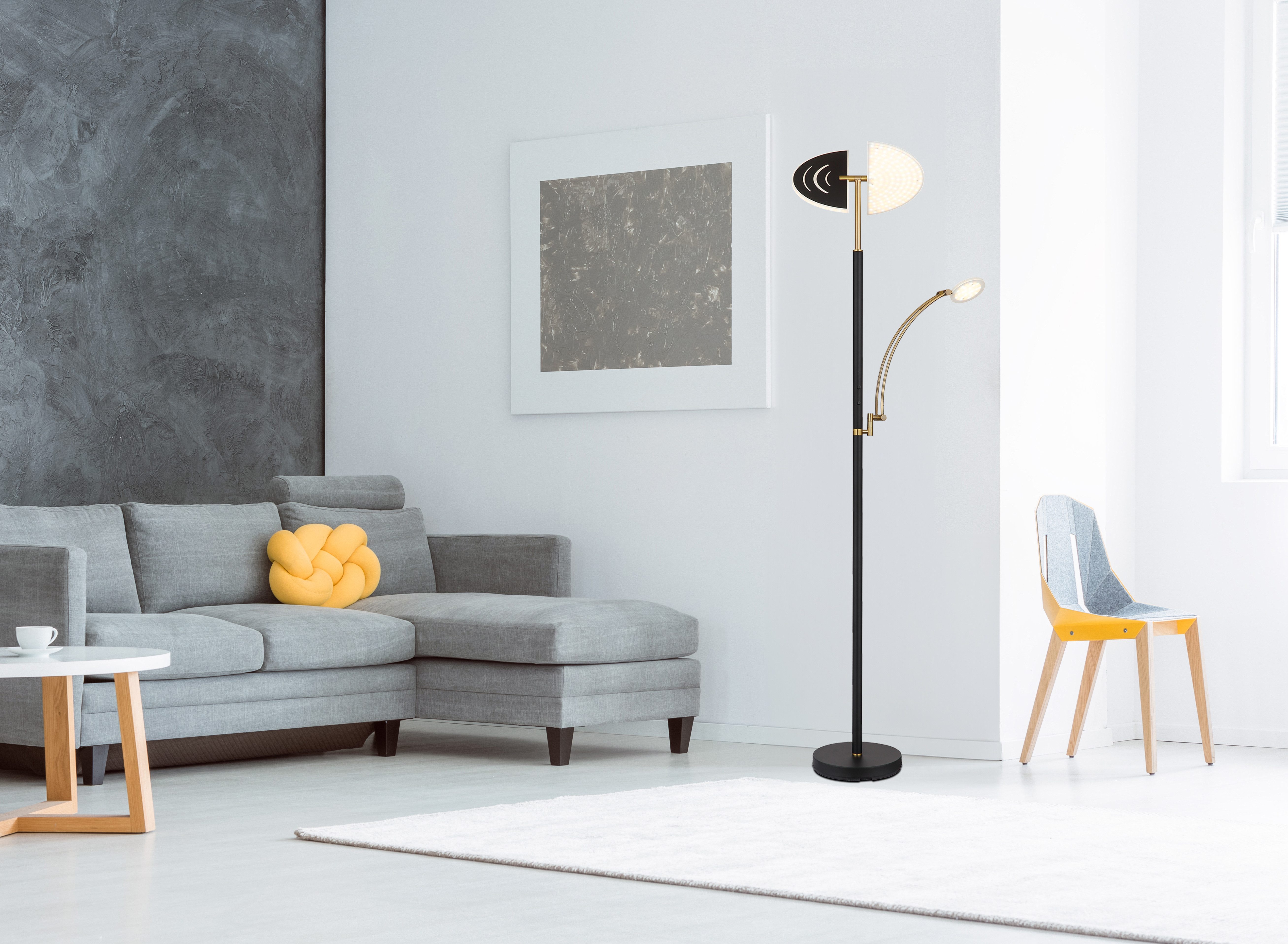 GLOBO LIGHTING LED Stehlampe TIRANA, Dimmfunktion, mehrere Helligkeitsstufen, LED fest integriert, Stehleuchte/Wohnzimmer/Schlafzimmer/Flur