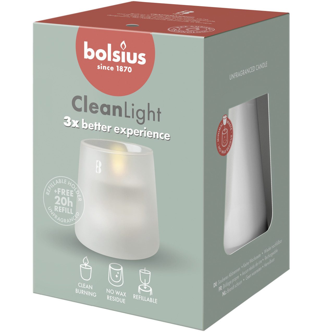 Bolsius Duftkerze Bolsius Cleanlight Starterkit - ohne Duft Weiß