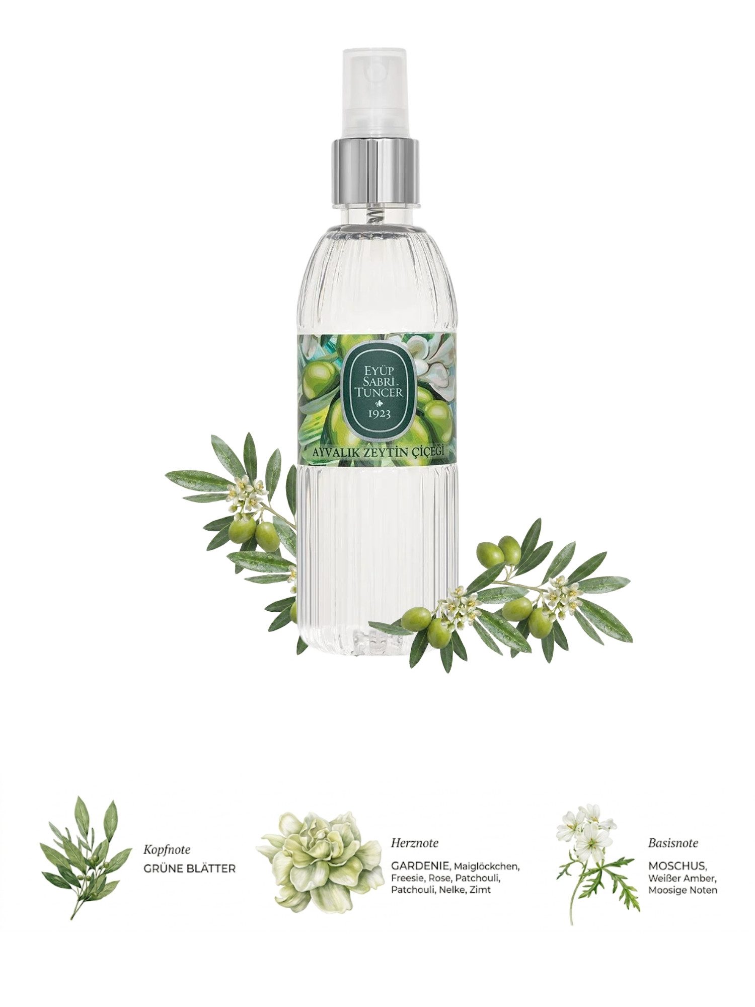EYÜP SABRI TUNCER Eau de Cologne EST Ayvalık Olivenblüte Kölnisch Wasser 150ml & 400ml, Mediterrane Olivenblüte & erfrischendes Kölnisch Wasser