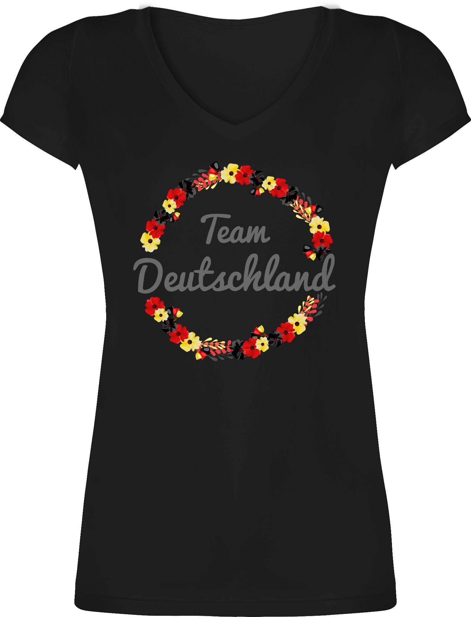 Shirtracer T-Shirt »EM Team Deutschland Blumen - Fussball ...