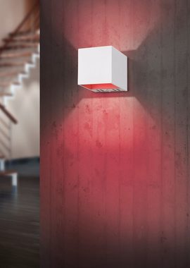 TRIO Leuchten LED Wandleuchte Figo, CCT - über Fernbedienung, Dimmfunktion, Farbwechsel, Leuchtdauer einstellbar, Memoryfunktion, Smart Home, Timerfunktion, mehrere Helligkeitsstufen, LED fest integriert, Farbwechsler, WiZ Smarthome Wandlampe Steuerung per Fernbedienung + App, RGB dimmbar