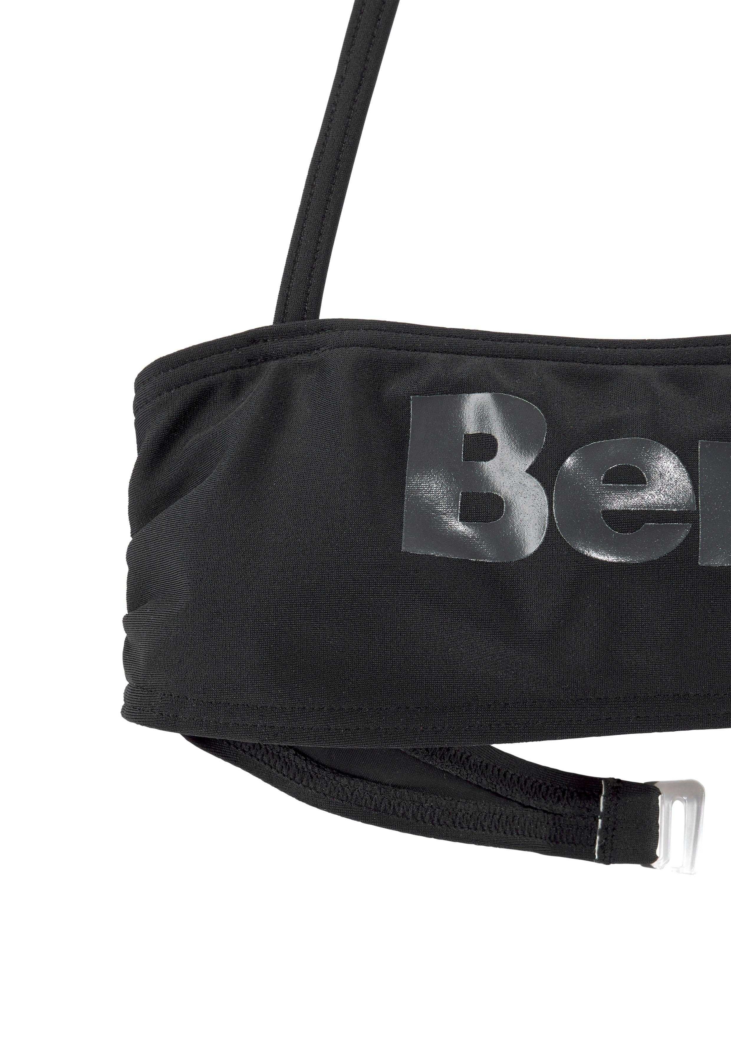 Bench. Bandeau-Bikini Logoprint mit schwarz-grau großem