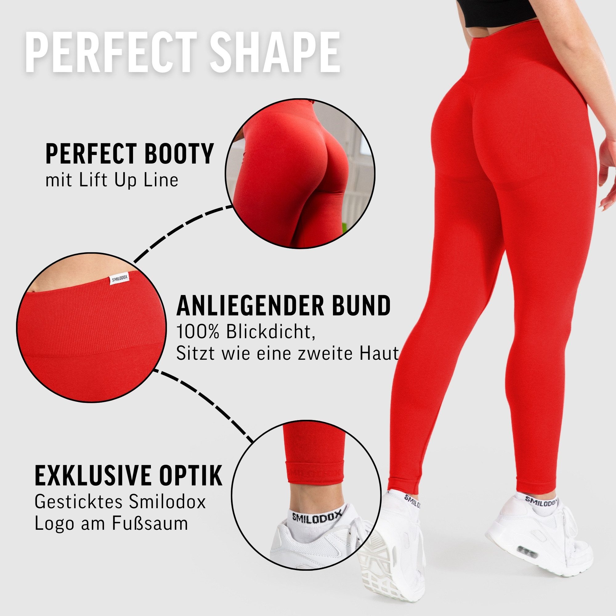 Smilodox Leggings Amaze Pro mit Scrunch-Effekt, High Waist V-Shape Sport & Yogahose Seamless Push Up Booty Fitnesshose Blickdicht Yoga Gym Figurformend – Bild 5 von 5