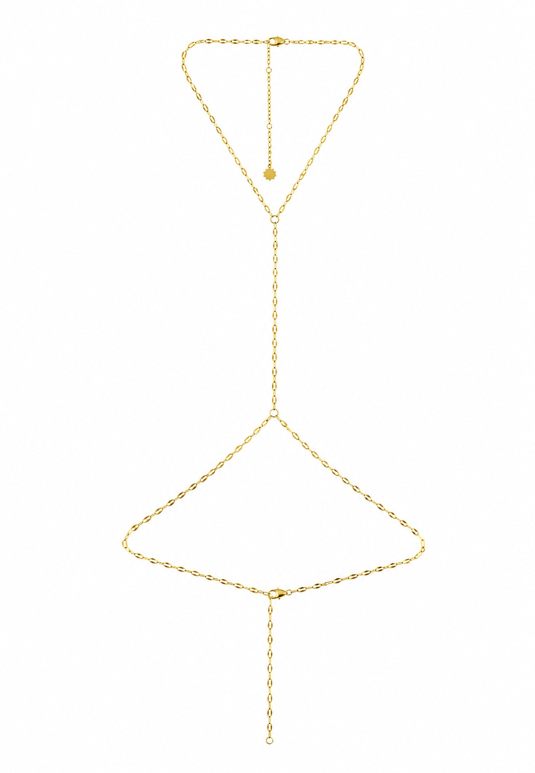 Hey Happiness Bauchkette Mehrlagig – Edelstahl Körperkette verstellbar für Damen, wasserfeste vergoldete Body Chain, Strand- & Poolschmuck