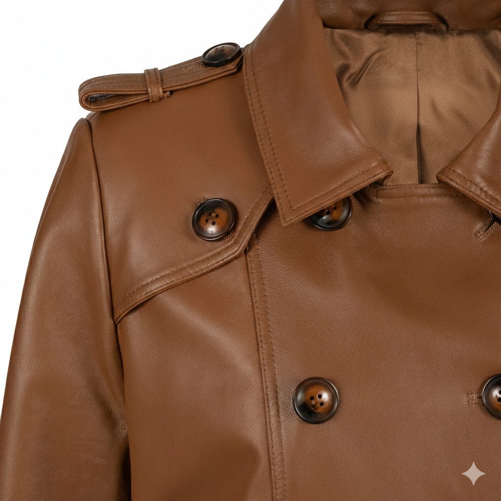 Mouflon Ledermantel Emilia Echter Lammnappa-Leder-Trenchcoat mit Gürtel – Bild 3 von 4