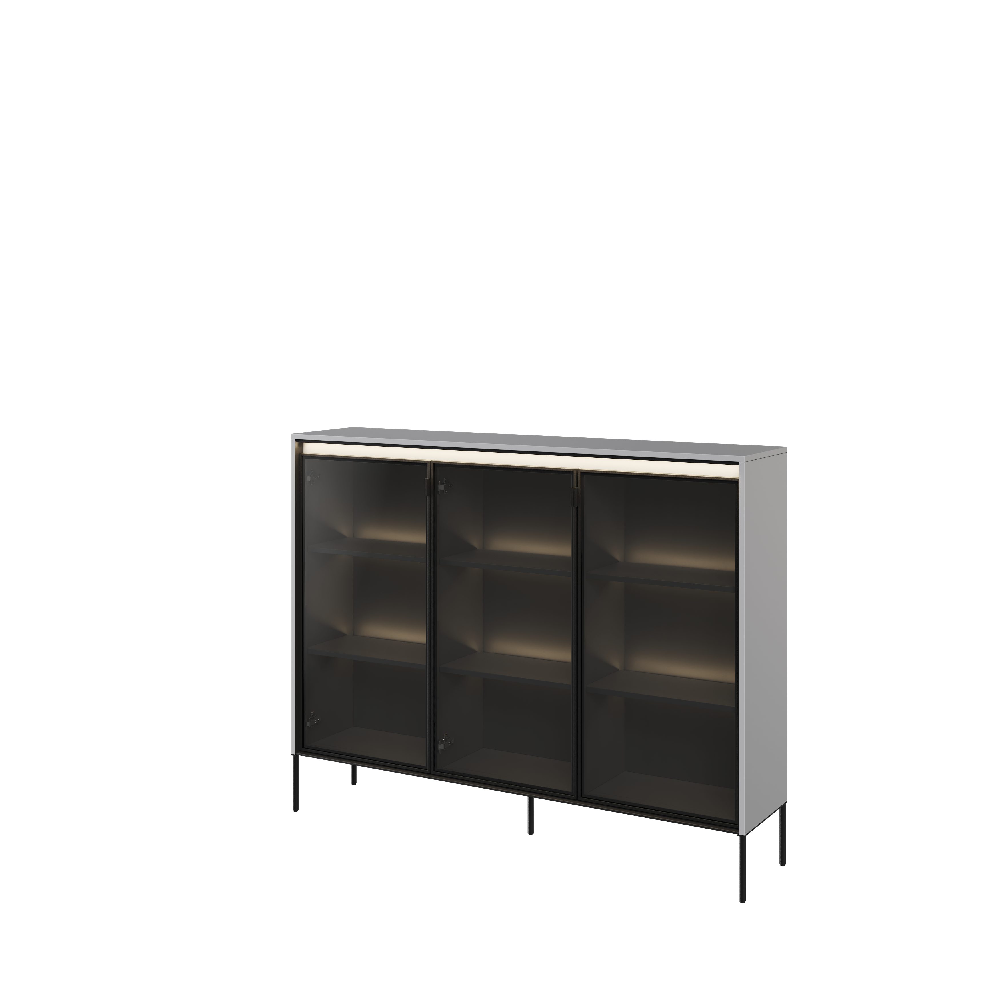 yourhouse24 Vitrine TREND TR-08 Modernes Design mit Rillenfront, Metallgestell