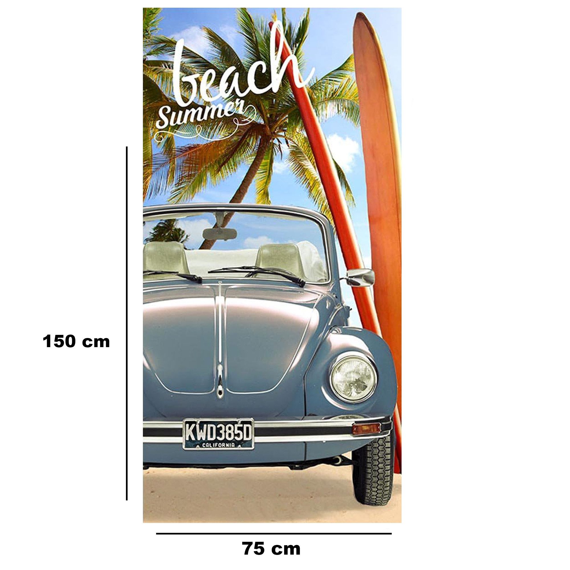 BERONAGE Strandtücher VW Volkswagen Badetuch 005 Käfer 75x150 cm, 100% Baum günstig online kaufen