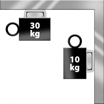 Poppstar Magnet Werkzeugleiste zum Anschrauben (Länge 6cm, extra stark Haftkraft 30kg) (6-St., mit Senkloch inkl. 12 Schrauben), Magnetische Werkzeug-Halter Magnetschiene