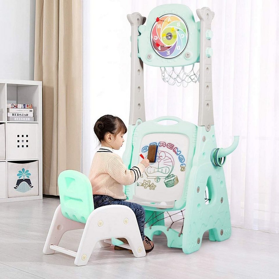 COSTWAY Spielcenter »Kinder Spielplatz mit Sitzhocker und Zubehör«, mit