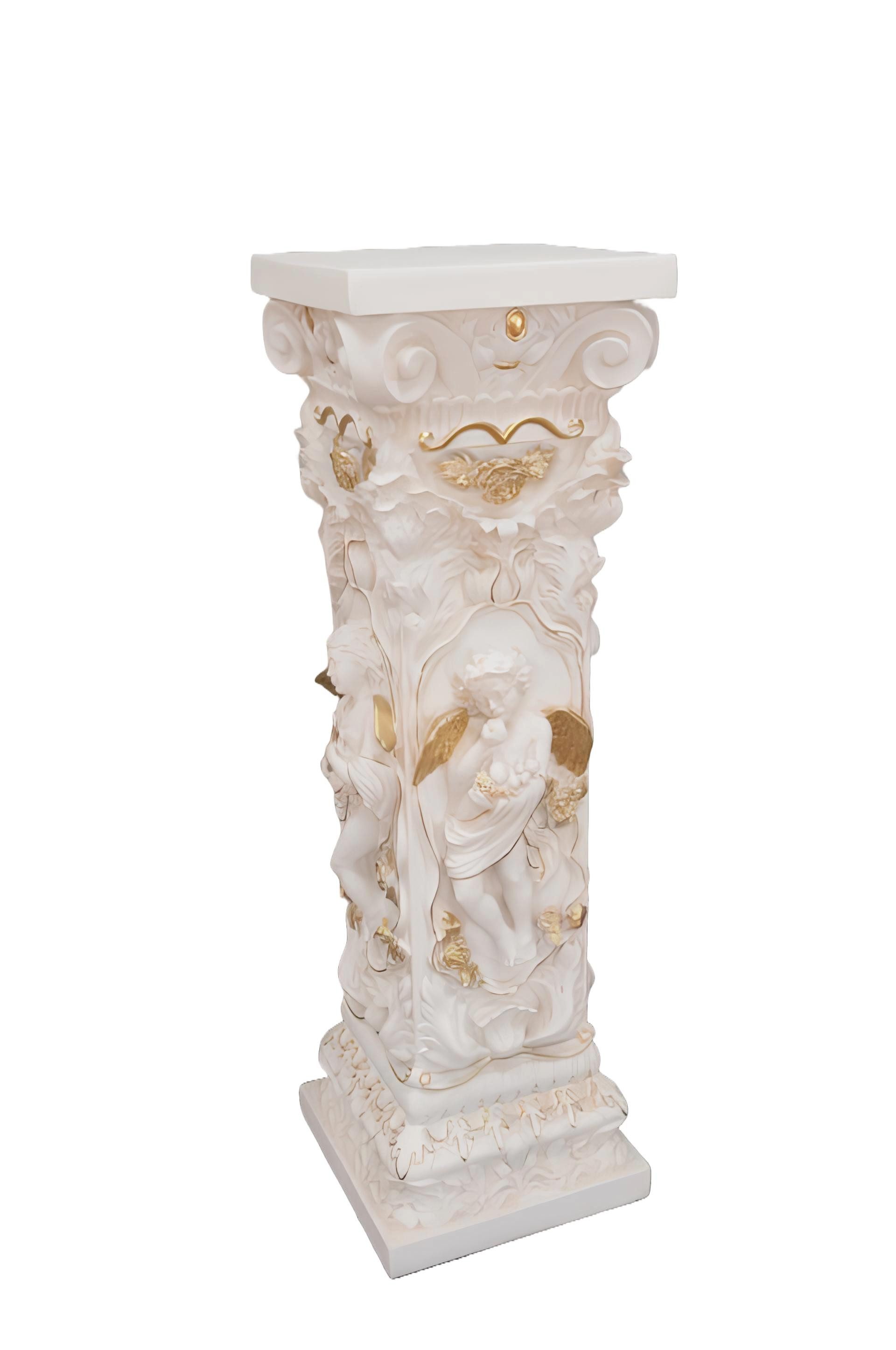 Dekofigur Neu gestaltete Säule mit Amorette, 100 cm hoch, für Figuren und