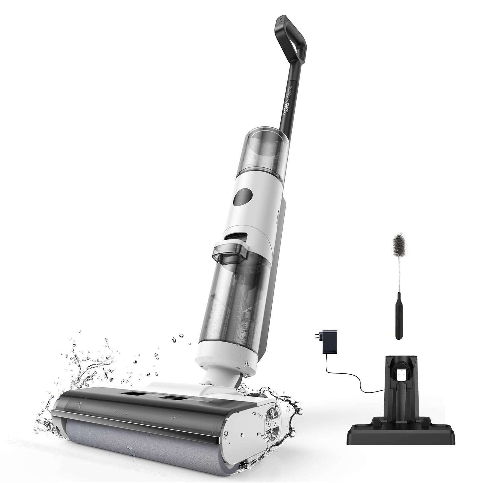 JONR Nass-Trocken-Akkusauger ED12-Serie mit Kantenreinigung, Selbstreinigung, 200 W, ED12 Kantenreinigungsbürste 6mm, Selbstreinigung, ED12, 850mL Wassertank, Anti-Verwirrungs-Haar für Hartböden, Tierhaare