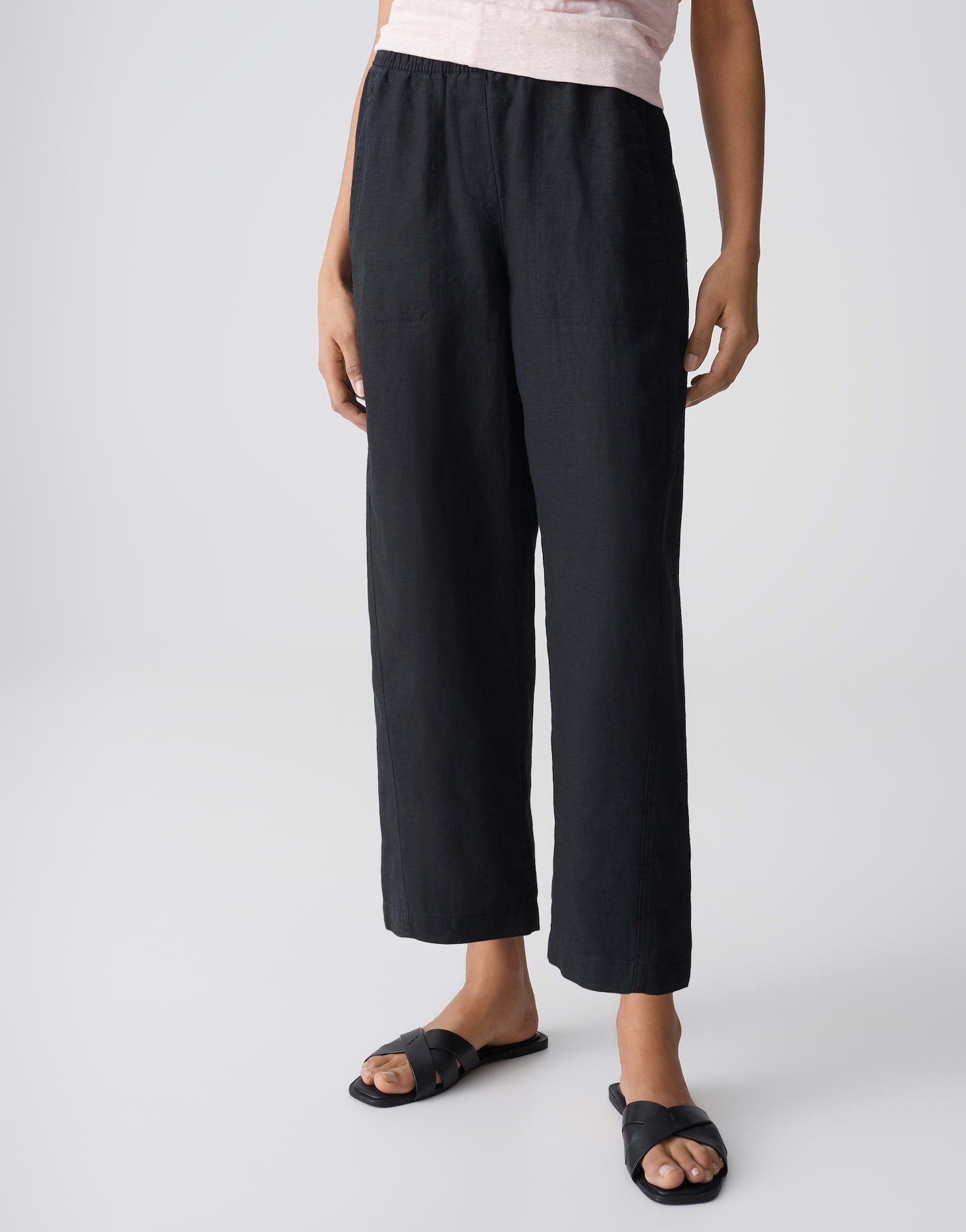 OPUS Leinenhose Myha linen aus Webware mit Leinenstruktur Vorverlegte Nähte geben dem Look eine moderne Dynamik