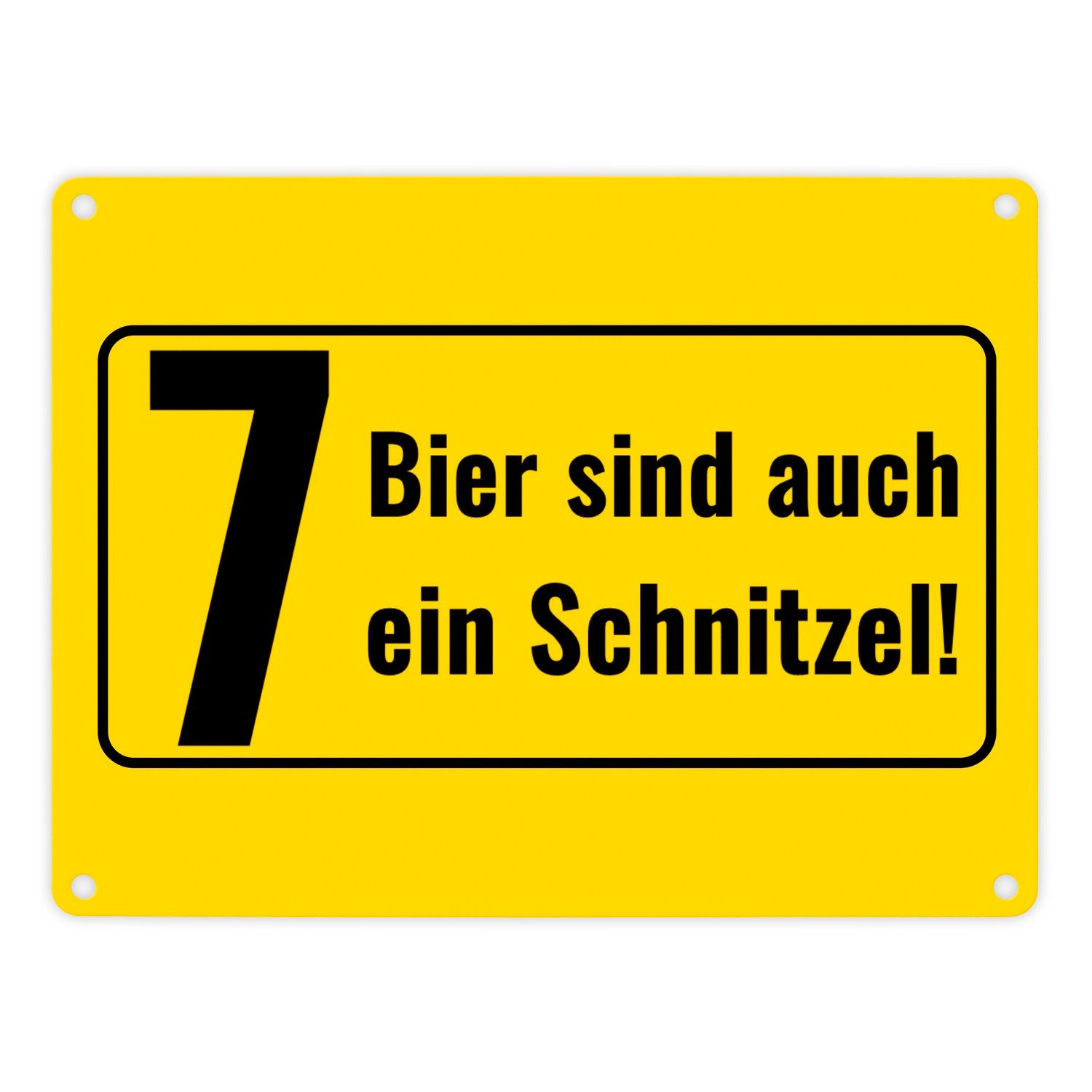 Metallschild Metallschild in 15x20 cm mit Alkohol Spruch 7 Bier sind auch ein