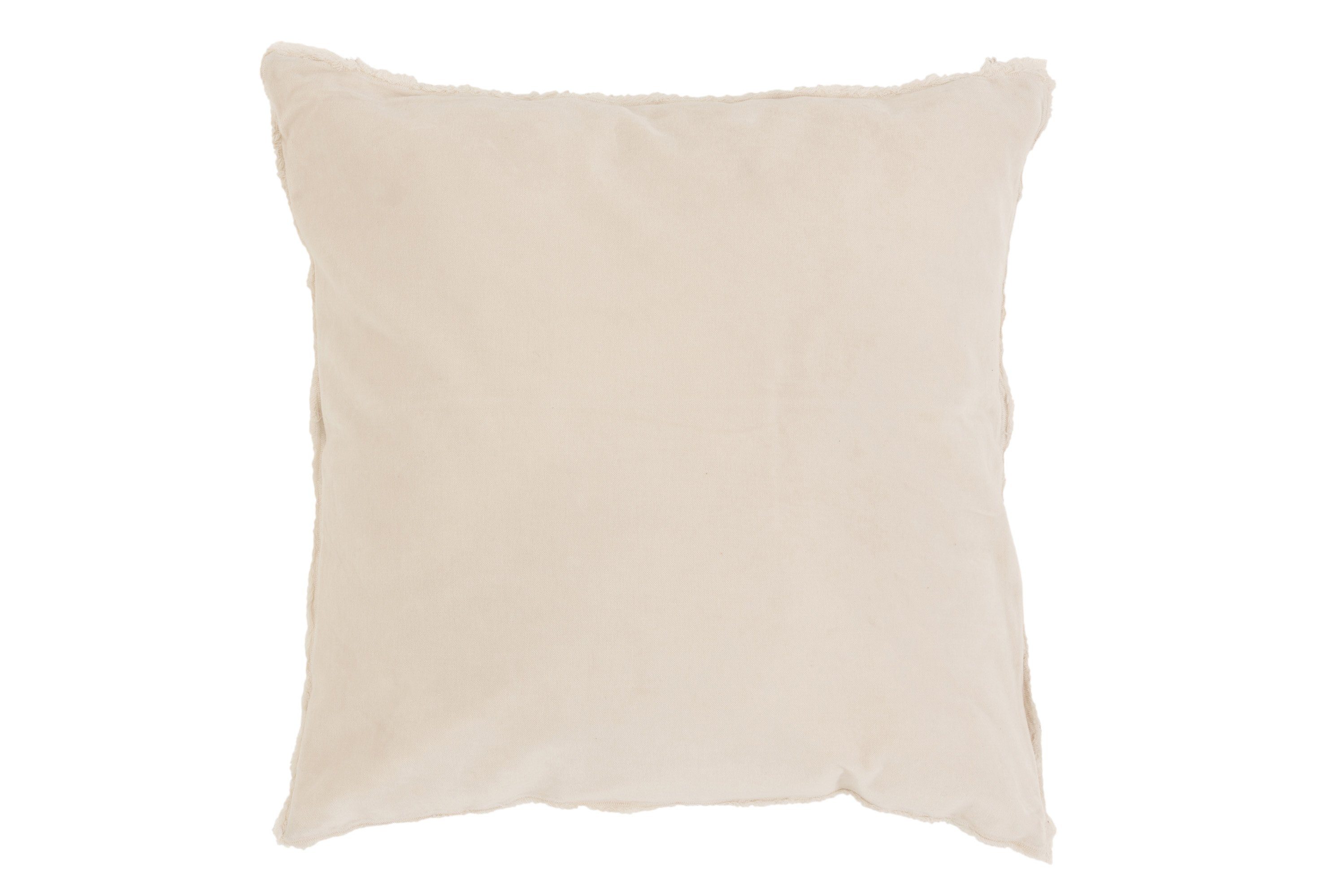 Dekokissen Boho Dekokissen Baumwolle Leinen samtig mit kurzem Rand offwhite, 45 x 45 cm, inkl. Füllung, Sofakissen, Couchkissen, Dekokissen, Zierkissen